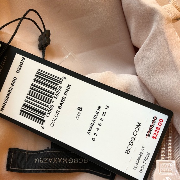 BCBGMAXAZRIA Bare Pink Sleeveless Gown Dress New 8 - Picture 8 of 9